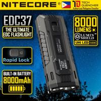 Nitecore EDC37 Flashlight - 8000 Lumens - Lumin Shield - 8000mAh Battery - Lock Switch- USB-C - STROBE MODE - IP54