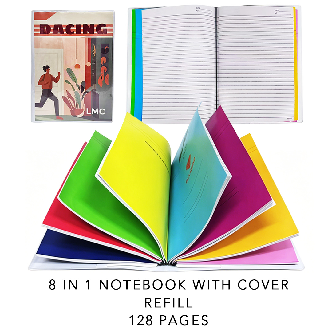 8 IN 1 Binder Notebook (8 Divisions) A5 Ring Notebook Waterproof cover design with internal interlayer