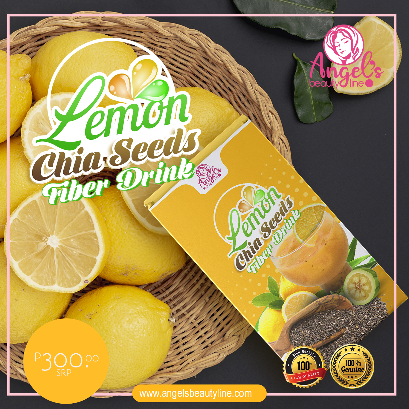 ANGELS BEAUTY LINE Lemon Chia Seeds Fiber Drink 10 Sachets review and price