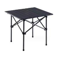 NEWLIFECARDIO 51*51*50CM Foldable camping table with strong load-bearing capacity easy to clean outdoor table portable multifunctional aluminum picnic barbecue table