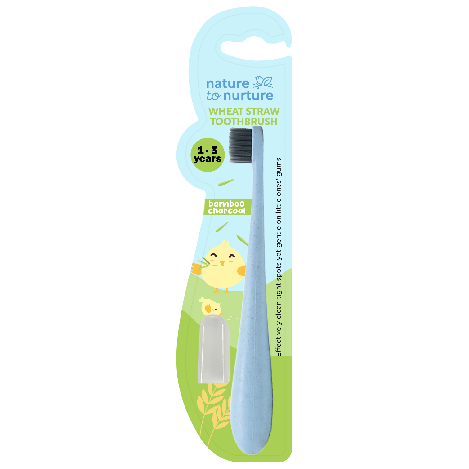 Nature to Nurture Wheat Straw & Bamboo Charcoal Toothbrush | Eco-Friendly Toddler Toothbrush (1-3 yrs)