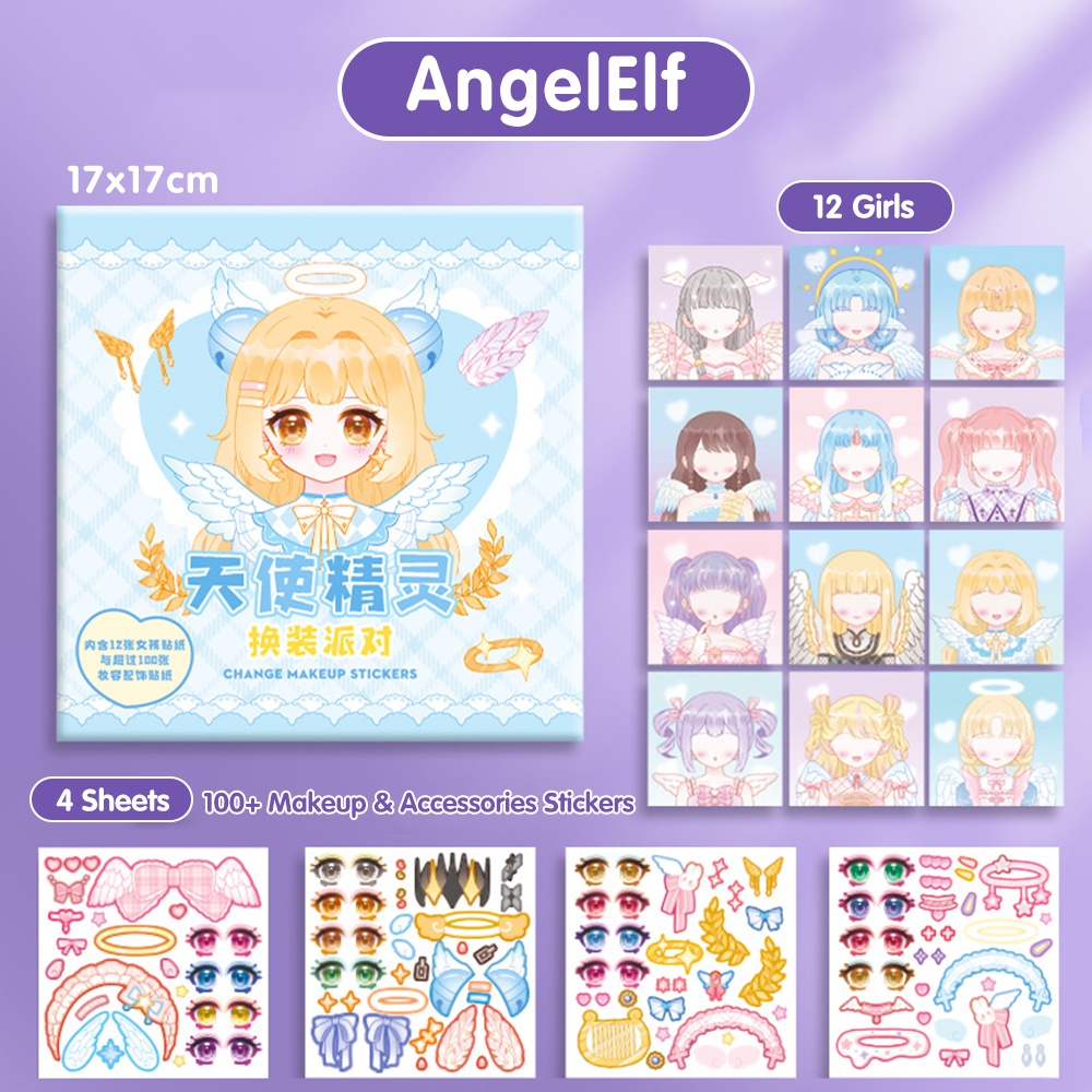 Fashionista Sticker Book with 100 girls Stickers Dress up Show Princess Doll Sticker Education toys