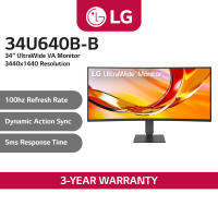 LG 34U640B-B 34″ UltraWide Curved PC Monitor 1440p VA144Hz 5ms GtG HDR10 FreeSync Premium HAS display Reader Mode & Flicker SafeUSB-C DP 1.4 HDMI