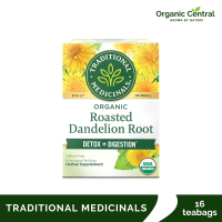 Traditional Medicinals Organic Roasted Dandelion Root -  Normal Detox + Digestion - Kosher Non-GMO Caffeine-Free Compostable - 16 Tea Bags