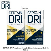 CERTAIN DRI Prescription Strength Clinical Antiperspirant Roll-On 1.20 oz (Per 1 Box / Per Set of 2)