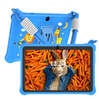 tablet kids lanyard private model Soft silicone Detachable 7 inches Toddler tablet 2GB RAM+32GB ROM Android WiFi Dual cameras Education and entertainment software Pre-installed parental control learning music baby play No sim card PRITOM