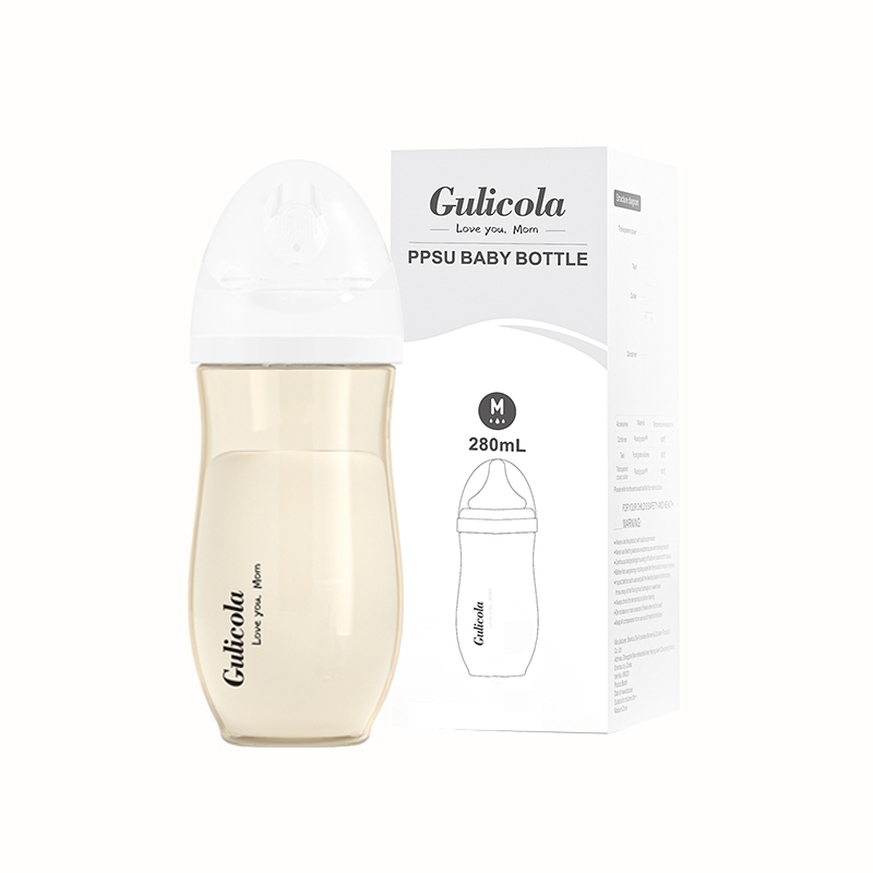 Gulicola Newborn PPSU Baby Feeding Bottle With Straw Anti Colic Nipple