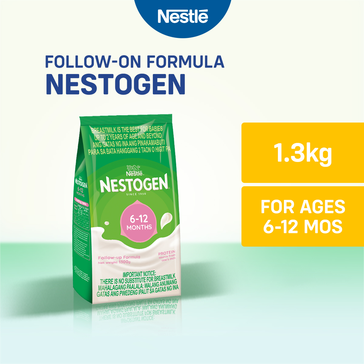 NESTOGEN Stage Two Follow-On Formula Milk Powder for 6-12 Months Old 1.3kg