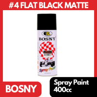 Bosny #4 Flat Black Matte Original Acrylic Spray Paint 400cc