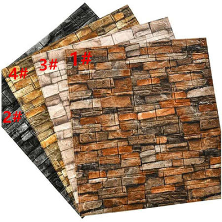 3D wallpaper 70X77cm foam sticker for bedroom brick flash sale Wall sticker affordable Faux Foam Bricks 3D Wall Panels Peel and Stick Wallpaper for Living Room Bedroom Background Wall Decoration Child collision house Kitchen bathroom Bhw