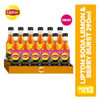 [CASE] Lipton Soda Zero Sugar Berry Burst and Lemon Ice Tea 290ml PET Bottle - Pack of 12