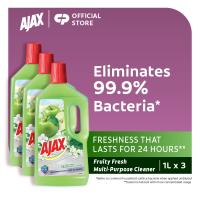 Ajax Fruity Fresh Antibacterial Multipurpose Cleaner 1L Value Pack of 3