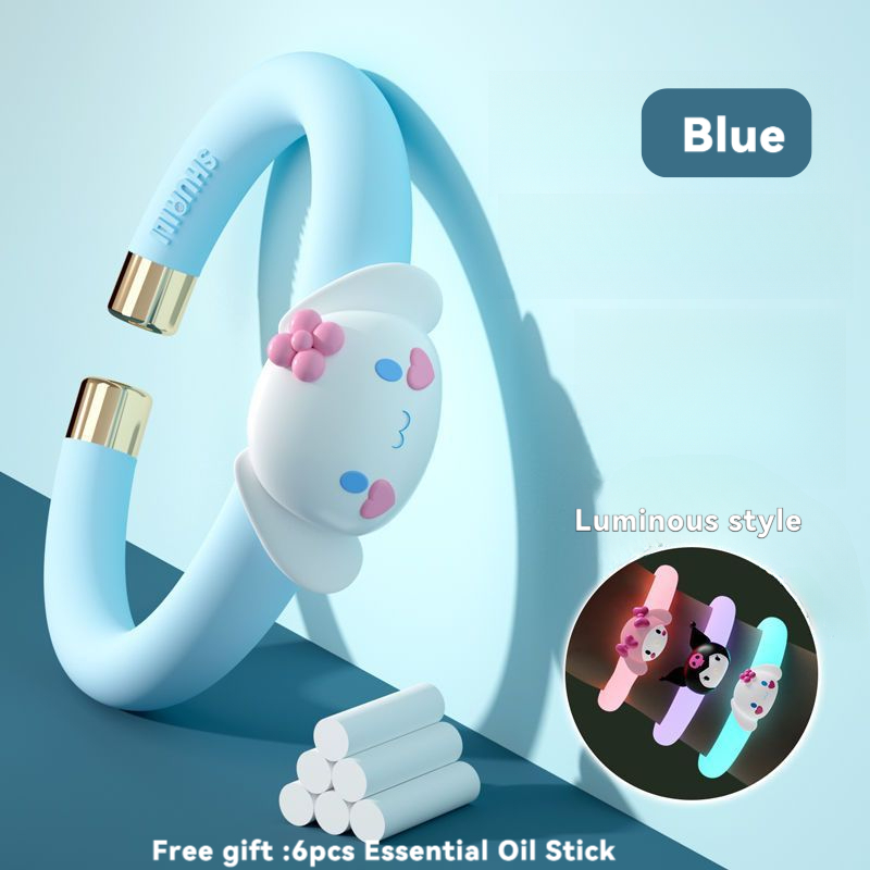 Luminous Children Outdoor Mosquito Repellent Bracelet Plant Extract Essential Oil+6pcs Essential Oil Stick