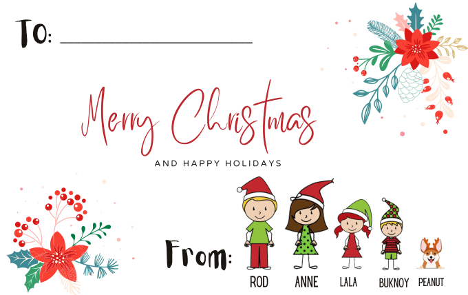 PERSONALIZED HOLIDAY GIFT CARD | CHRISTMAS CARDS CUSTOMIZED | ANY OCCASIONS CARD - PERSONALIZED GIFT TAG - WIGGLY BABY PH