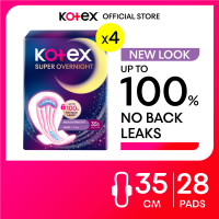 Kotex Super Overnights Feminine Pads 35cm - 7 Pads x 4 Packs (28 Pads)