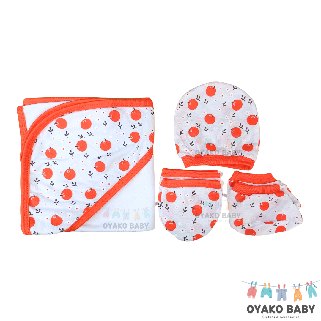 6 in 1 Newborn Baby Receiving Blanket Hooded Towel Set (BlanketMittensBootiesBonnet) Infant Wrappers Baby Boy Girl