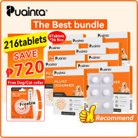 PUAINTA 95% Deworming Rate Pet Dewormer Tablet Anti Hookworm Whipworm Roundworm Nematode Deworming Tablet for Cat Dog Pet Healthcare 6 tabs/ Box