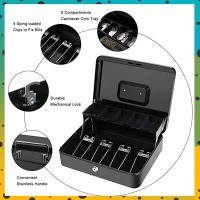 Cash Box With Money Tray And Lock Money Box With Cash Tray Lock Safe Box With Key Money Saving Organizer Lockable Multi-Grid Drawer Large Cash Cashier Box Stainless Steel Metal Cash Coin Register Insert Tray Replacement Money Cashier Drawer Box