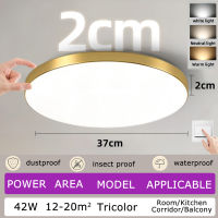 LED Ultra-Thin 2cm Ceiling Light Cool White/Tricolor Waterproof Outdoor Round light For bathroom Corridor LED Ceiling Lamp Indoor Lighting