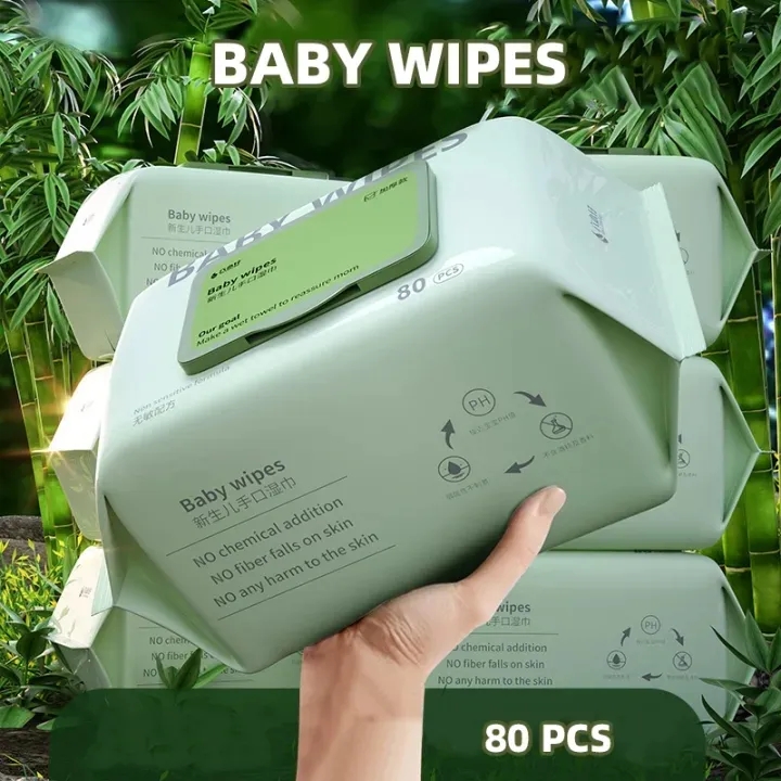 1/5Packs Wipes for Baby Organic Baby Wipes 80pcs Per Pack Wet Wipes Hypoallergenic (Non-Alcohol)