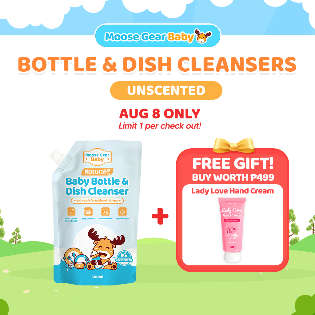 Moose Gear Baby Bottle Cleanser 500ml (Unscented) Antibacterial Resealable Leak Proof Cap