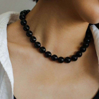 Jeffstore Fashion BLACK ELEGANT 10MM FAUX PEARL CHOKER NECKLACE