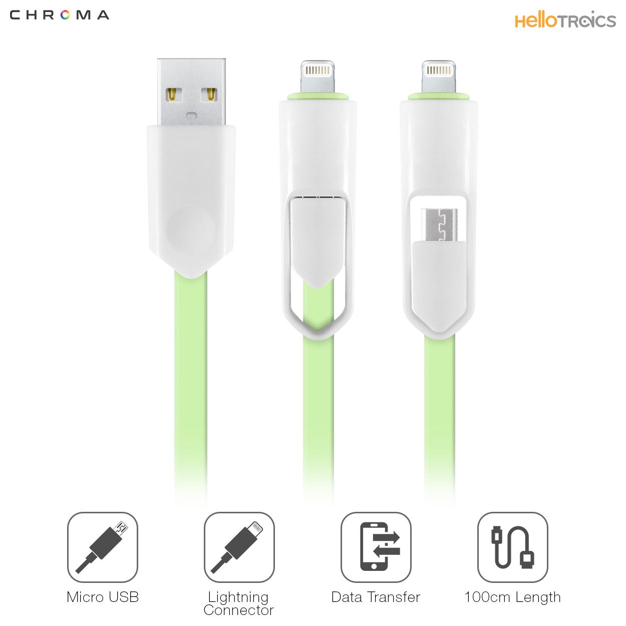 Chroma SD-007 2 in 1 iOS Apple iPhone & Micro USB Andriod Charging & Data Cable