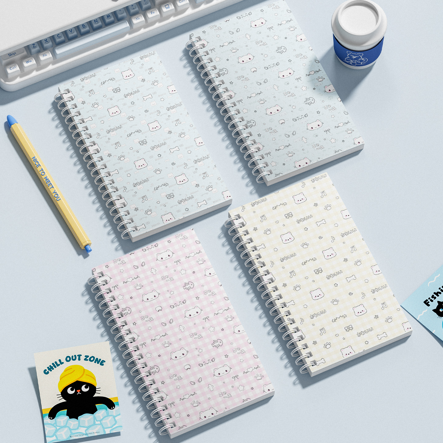 Exclusive design 4Pcs A6 Spring Notebook School Supplies Coil Notebooks Spiral notebook 60sheets