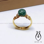 MUSE.PH Authentic 10K Gold Jade Handmade Ring - High Quality