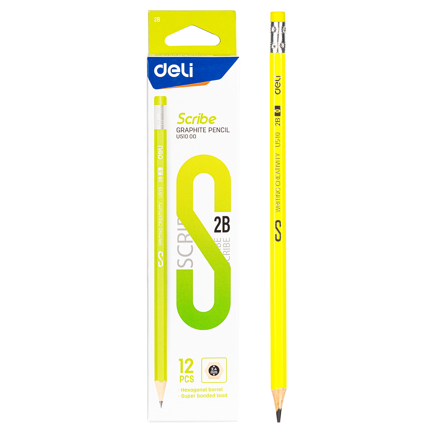 Deli Scribe Pencil 2B EU51000 (12pcs/box) 7535U51000P12