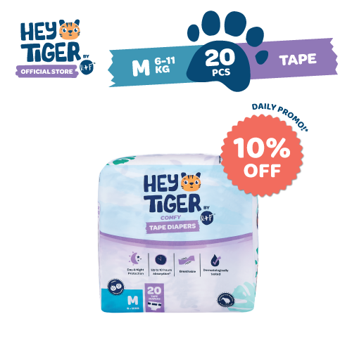 HEY TIGER Tape MEDIUM (6-11 kg) Convenience Pack - 20 pcs - Tape Diapers