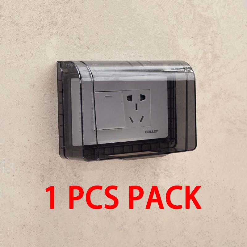 【 Buy 1 Take 1】Outlet Protector Cover Socket Waterproof Cover Paste Toilet Waterproof Box Splash -proof Box Transparent Power Socket Protection Cover