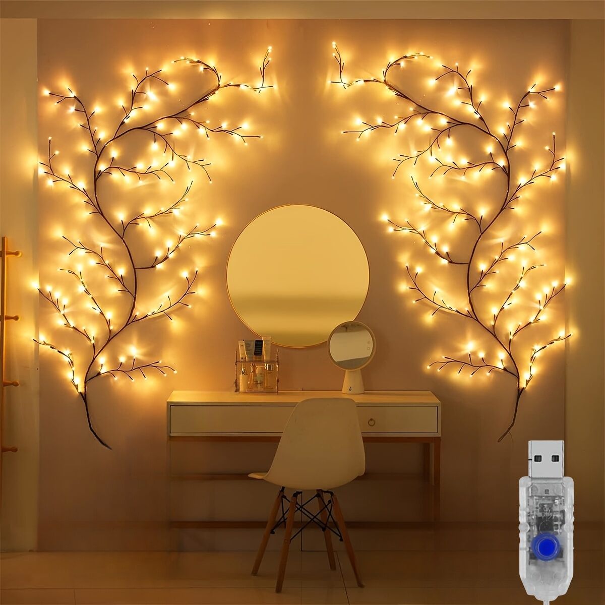 96LEDS Bendable Willow Vine Lights 8Moeds Rattan Tree Decorative Light Night Light For Wall Bedroom Indoor Outdoor Christmas