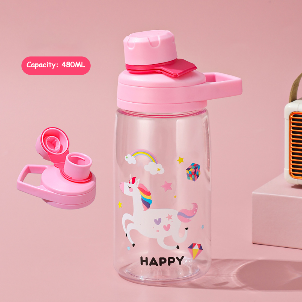 【Delivery Within 2 Days】500ml Cartoon Tumbler For Kids With Straw Cute Childrens Duckbill Cup Straw Cup Anti-skid And Leak Proof Spill Proof Tumbler Water Bottle BPA Free