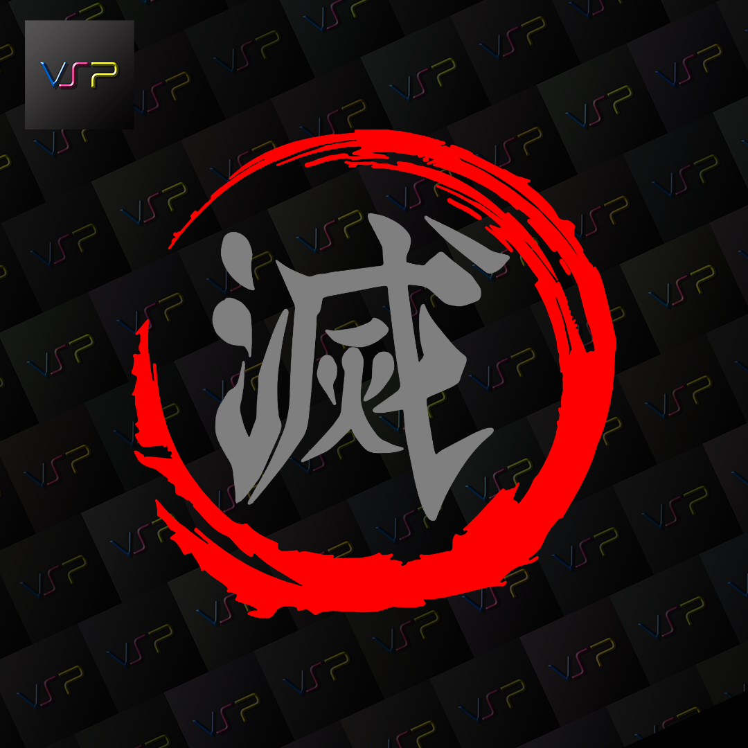 Car Motorcycle Cut out Vinyl Decal Sticker DEMON SLAYER KANJI