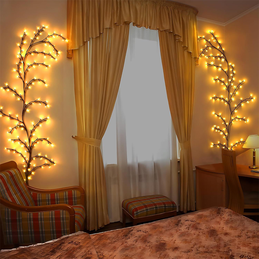 LED Vine Rattan String Lights 72 96 LEDs Fairy Lights Christmas Decorations Lamp Simulation Branch for Wedding Party Home Decor