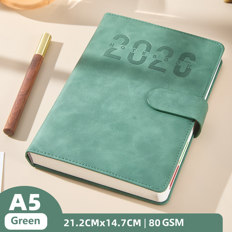 2026 Planner Leather Case Calendar Weekly Diary Schedule Notebook With Buckle Lock Office Stationery