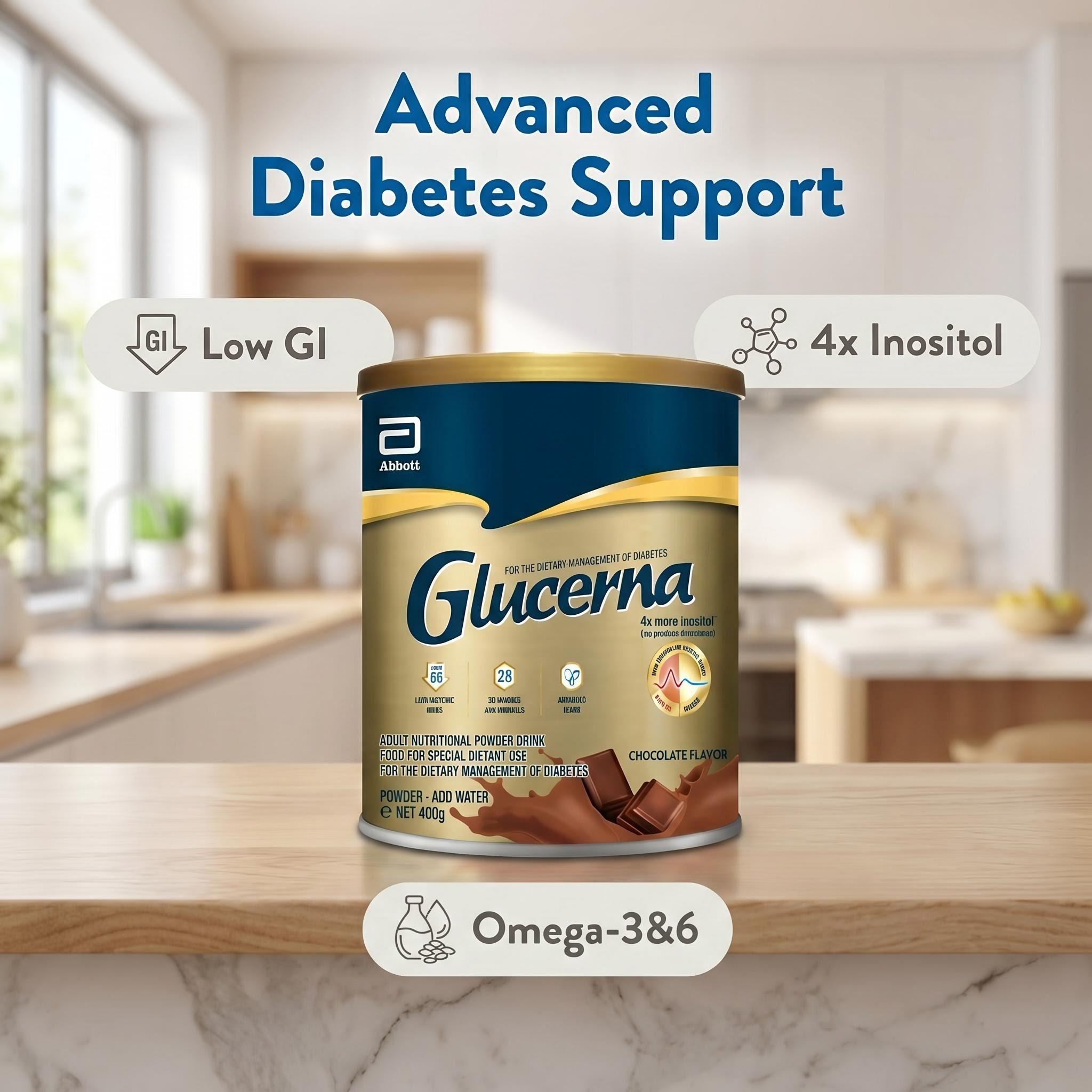 Glucerna Vanilla 400g Bundle of 2 for Diabetic Nutrition Powder Milk Drink (400g) improve bone stren