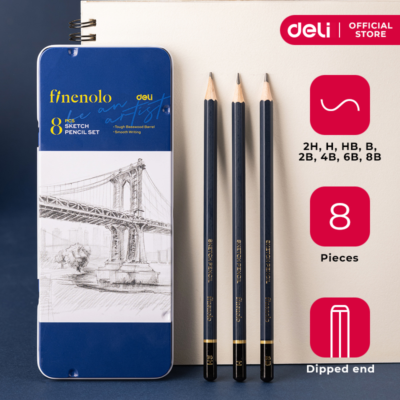 Deli Finenolo 8 Piece Sketch Pencil Set C26