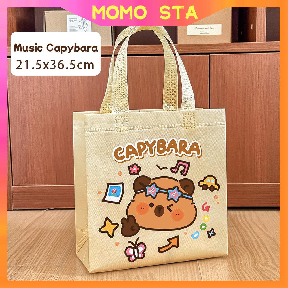 MOMO 1PC Cute Capybara Handbag Kids Nonwoven Bag Teachers Day Gift Bag Storage Bag Christiams Gift