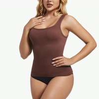 [Hottie Diary] Womens Bodysuit Seamless Ribbed Tank Top Cami Shaper Seamless Compression Tank Top Shaper