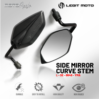 LEGITMOTO SPECIAL EDITION HONDA / YAMAHA ADJUSTABLE CURVED STEM CLEAR NON-GRADED LENS SIDE MIRROR 10MM 2PCS