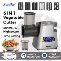 Sonifer  Multifunctional Electric Vegetable Cutter Slicer Dicer Machine Automatic Cutter for Onion Shredder Potato Slicer Cheese Grater Veggie Processor Commercial Home Use 304 Stainless steel shell
