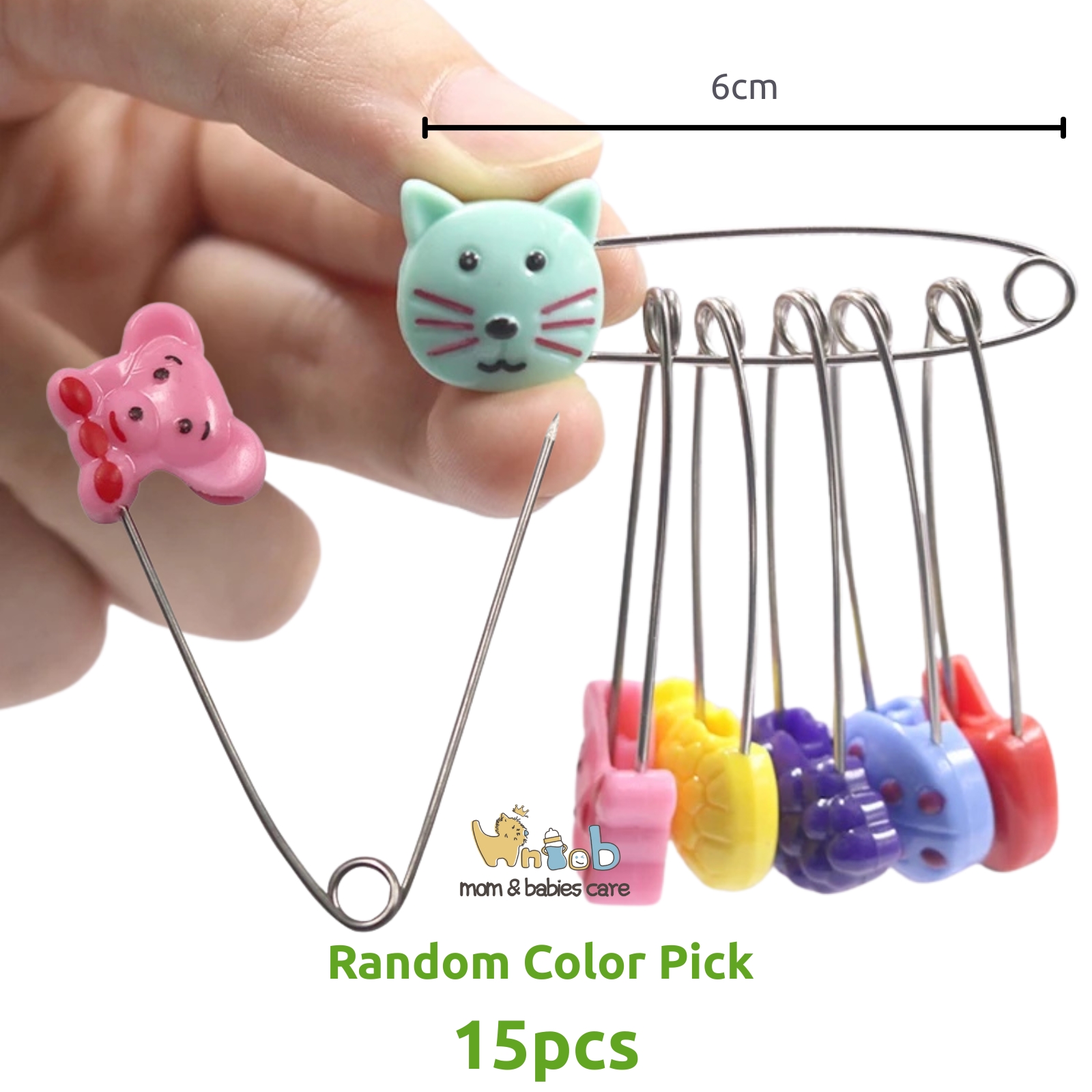 Hntob 15pcs Sewing Pins Supplies Bib Cloths Baby Diaper Animals G Shaped Slot Brooch Buckles