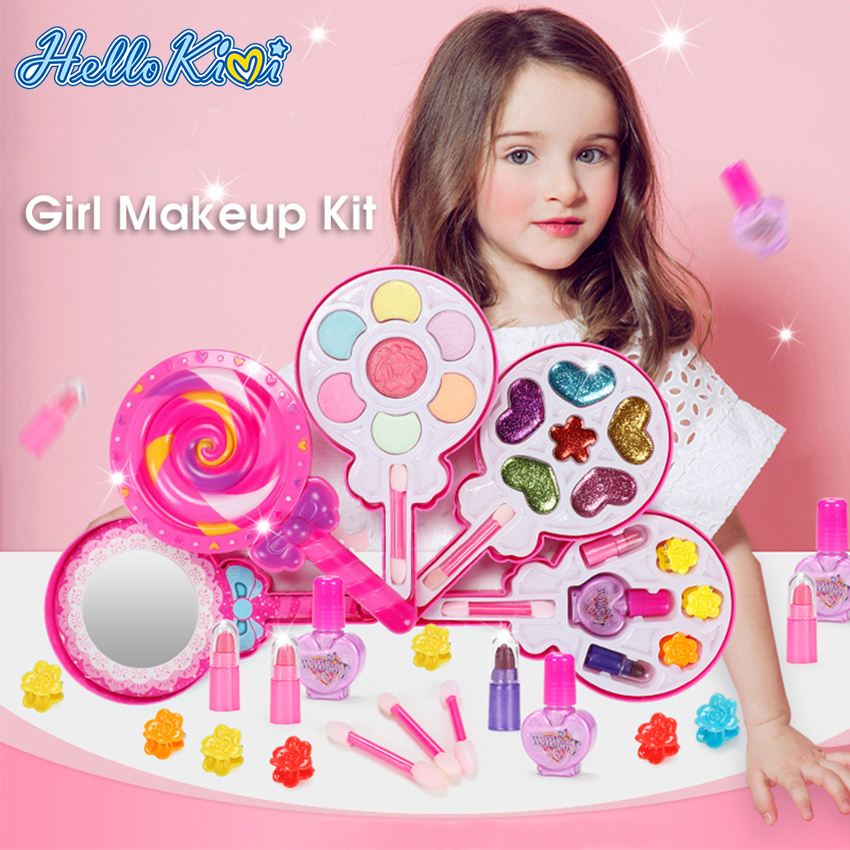 HelloKimi Childrens Makeup Set Cosmetics Kit Kid Girls Make Up Set