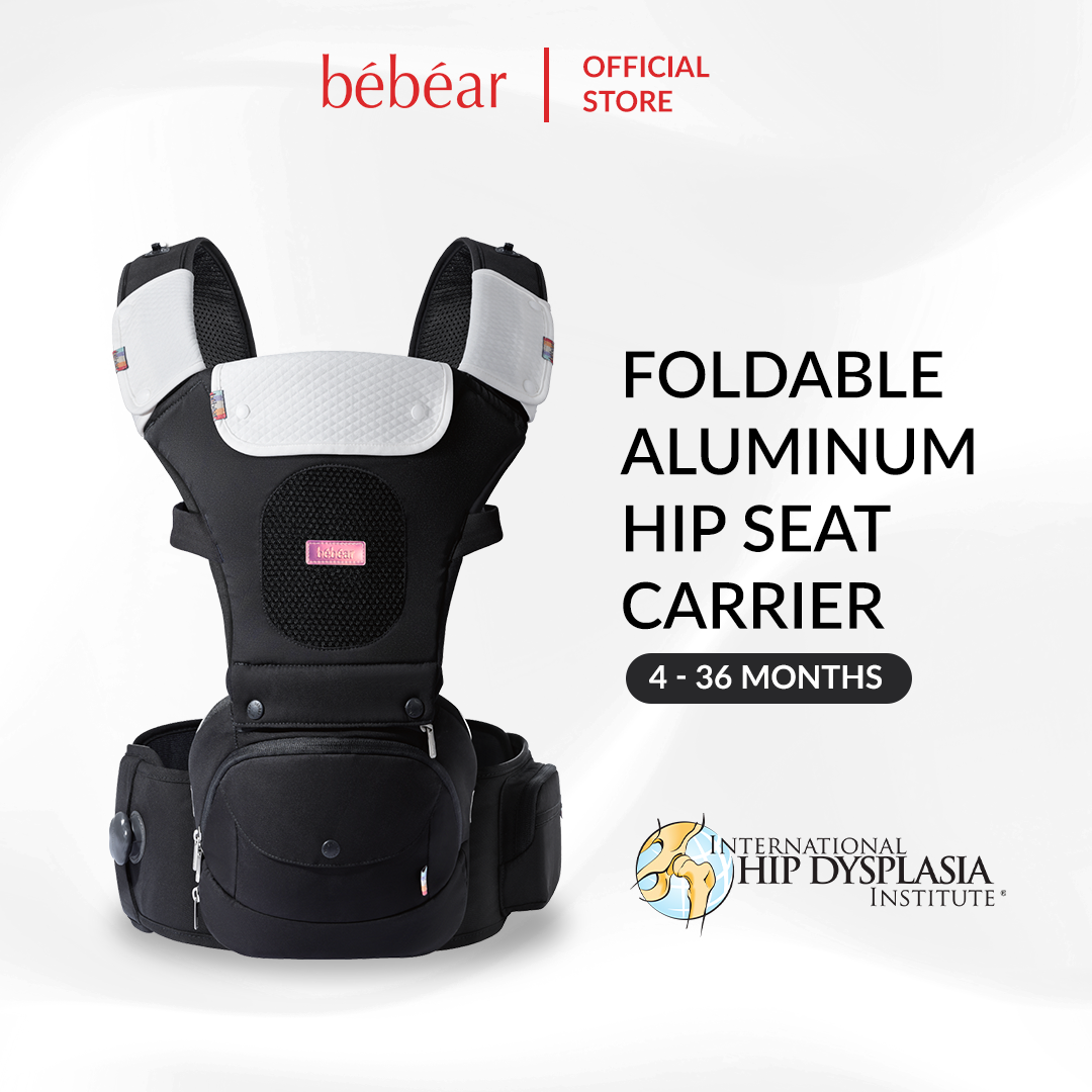 Bébéar aX Aero Pro Foldable Aluminum Hip Seat Carrier (Brilliant Black)
