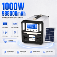 EXPOSE Power Station Portable 988000mAh 1000W Large Capacity Outdoor Solar Power bank for Emergency use for power outage