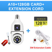 YOOSEE Q19S AI Dual Lens cctv camera Auto tracking Security WiFi Lamp Bulb Camera connect cellphone cctv light bulb cctv bulb camera 360 rotation wireless led bulb smart cctv camera Full HD night vision human detection