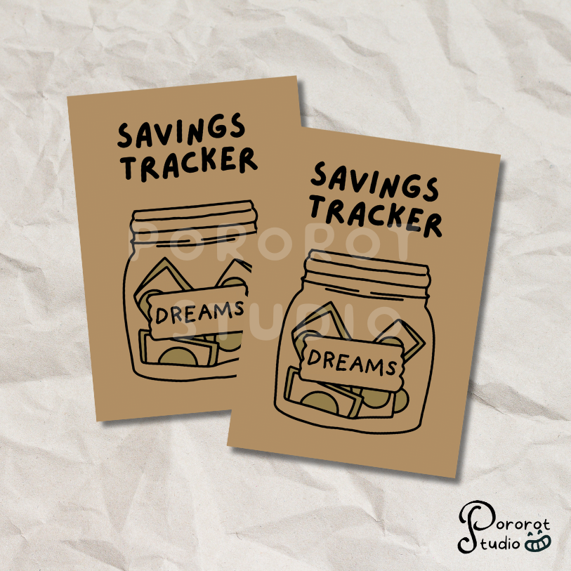Pororot Studio | Mini Savings Ipon Tracker Notebook Diary Journal Pocket Small Stationery Kraft Paper gift shop adulting save money