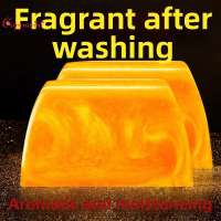 Essential Oil Perfume Soap Korea Whitening Original — Natural Herbal Amino Acid Golden Soap Long Lasting Luxurious Fragrance Moisturizing Bath Body Soap for Women for men